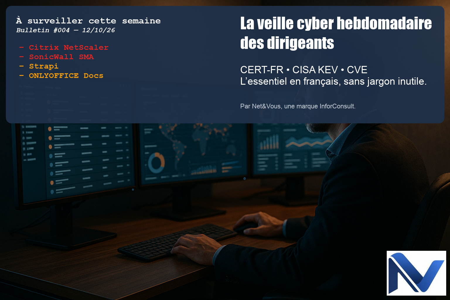 Illustration — Cybersécurité : Citrix, SonicWall, Strapi et cloud
