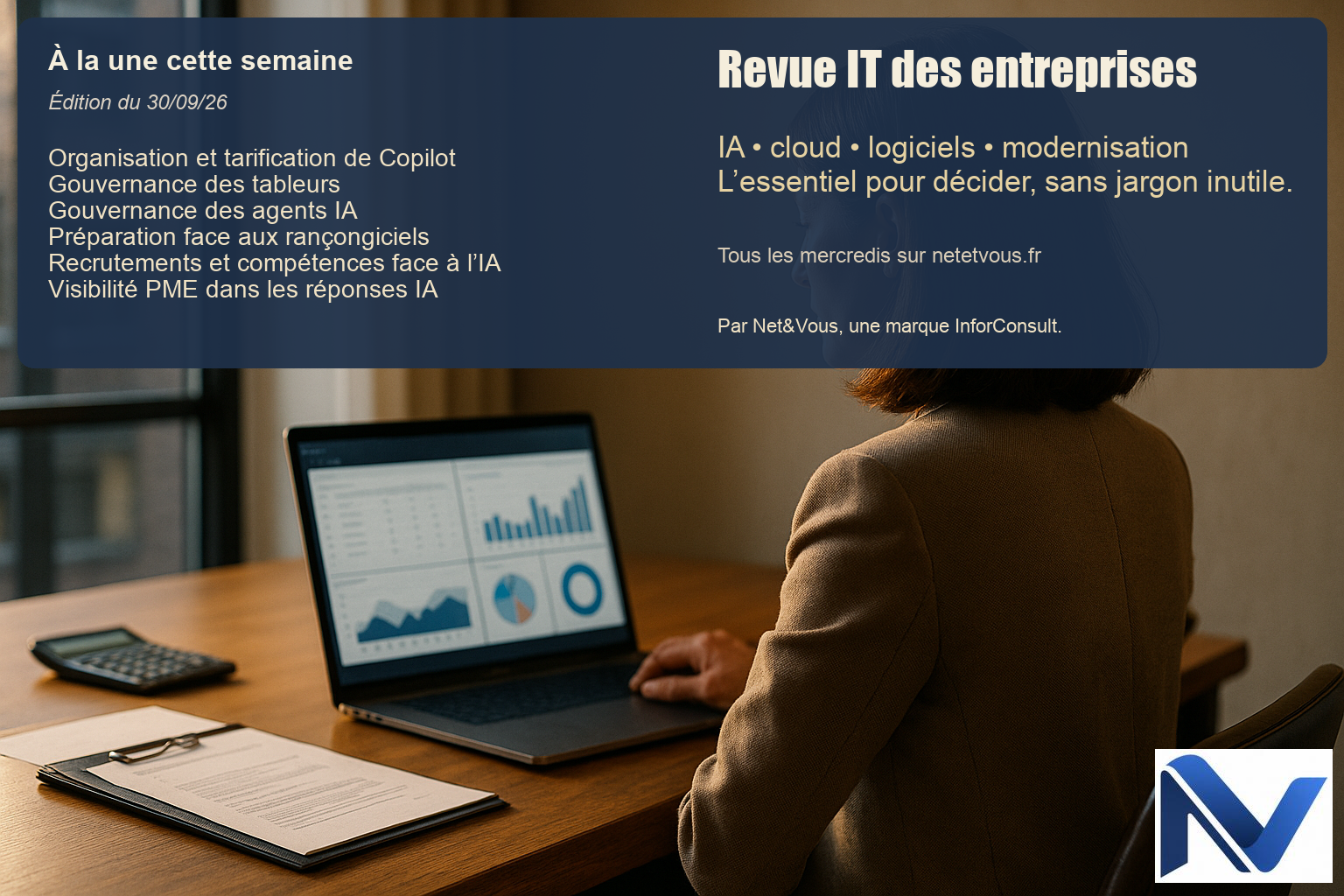 Illustration — L’IA quitte le laboratoire : budgets, gouvernance et compétences au cœur des décisions